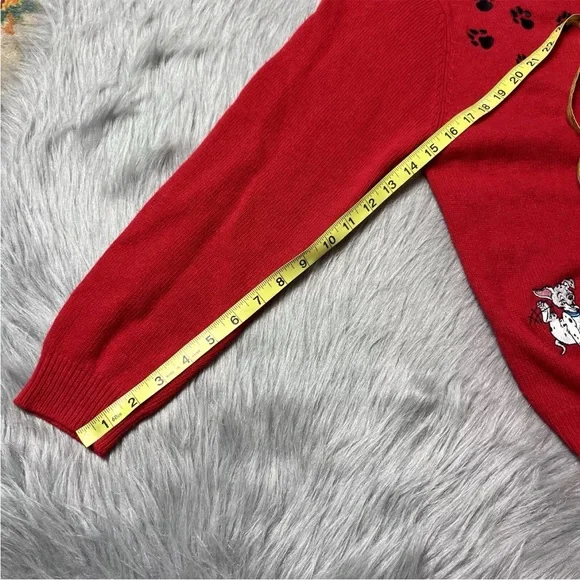 Vintage 90s Disney Store Red 101 Dalmatians Cardigan Sweater - Picture 14 of 16